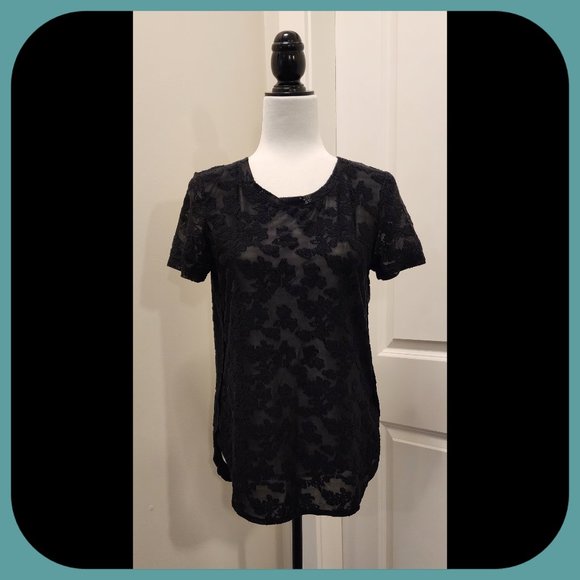 DEX || Beautiful Slightly-Transparent Black Top (SIZE M) - Picture 1 of 6